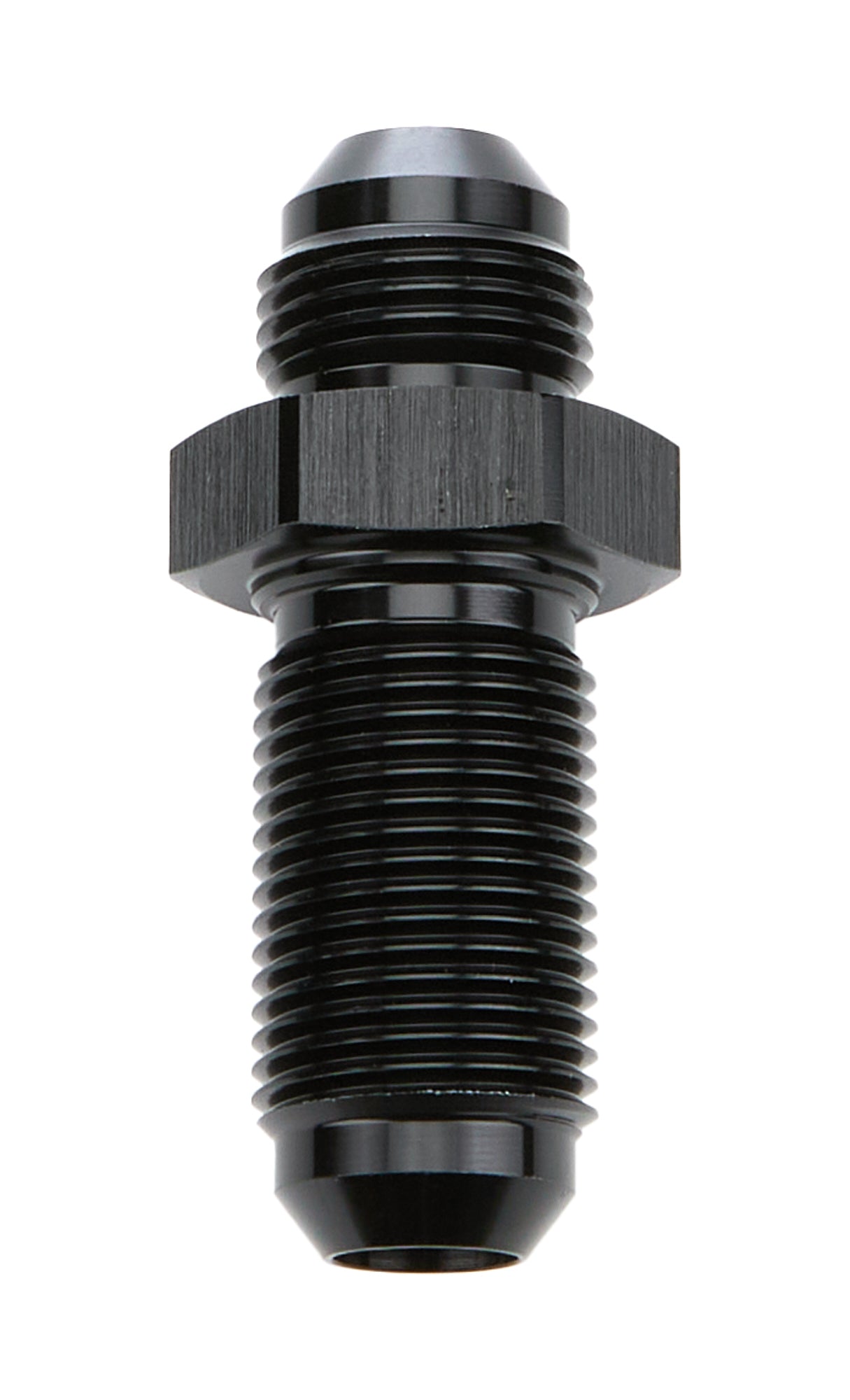 Allstar Performance ALL49613 Bulkhead AN Straight Fitting 8 AN Male to 8 AN Male Aluminum Black Anodized