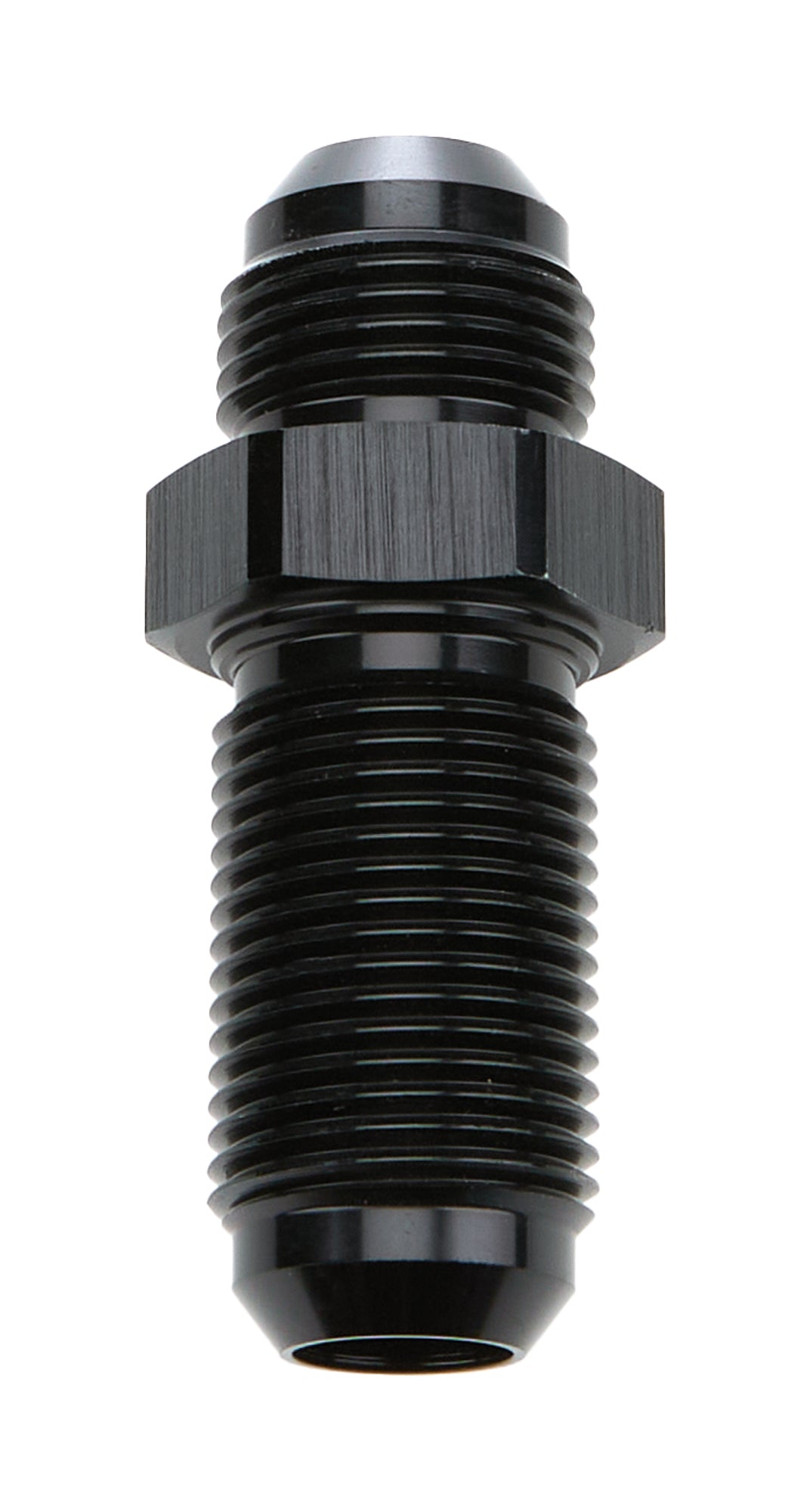 Allstar Performance ALL49614 Bulkhead AN Straight Fitting -10 AN Male to Male Aluminum Black Anodized