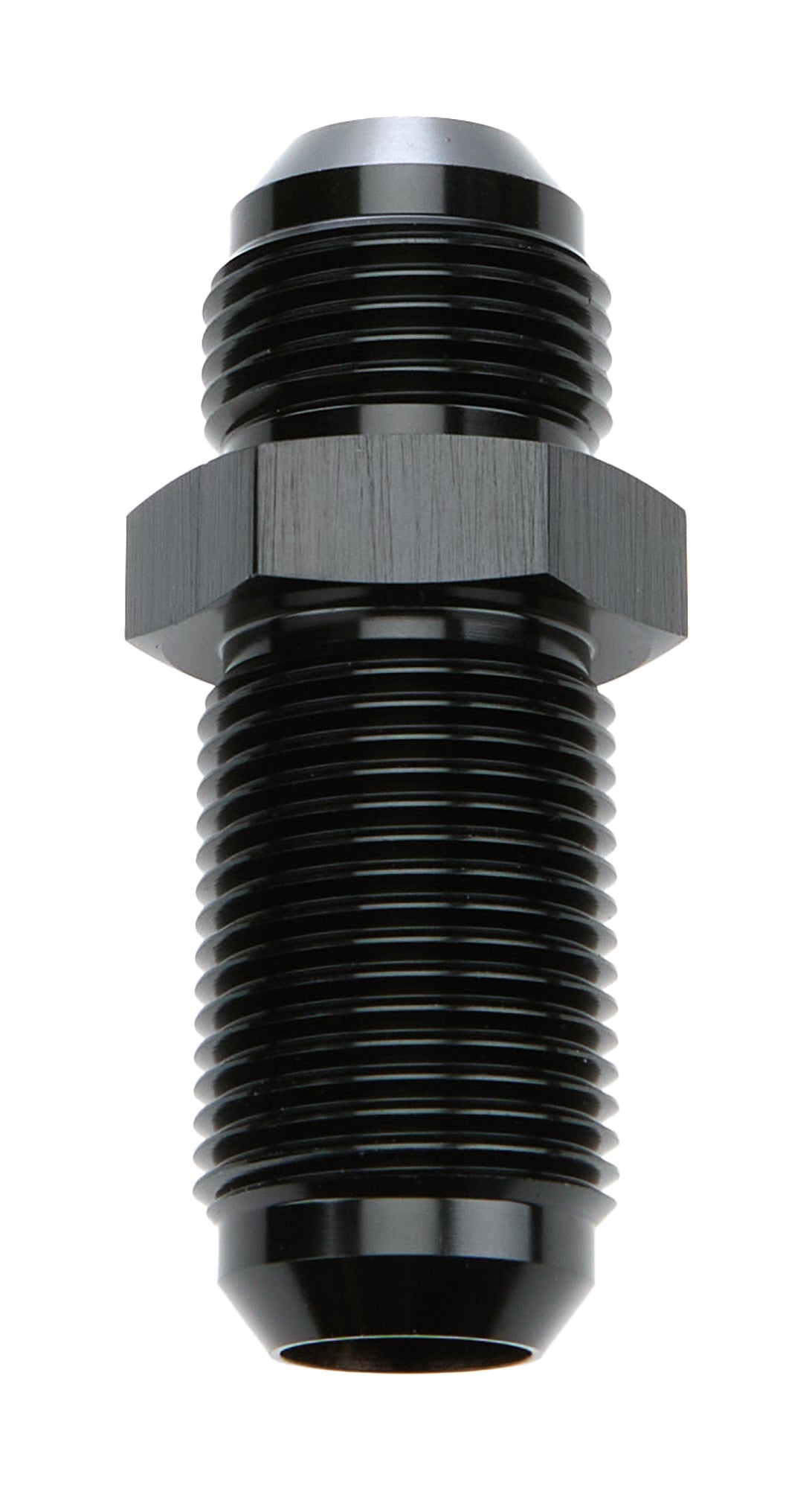 Allstar Performance ALL49615 Bulkhead AN Straight Fitting 12 AN Male to 12 AN Male Aluminum Black Anodized