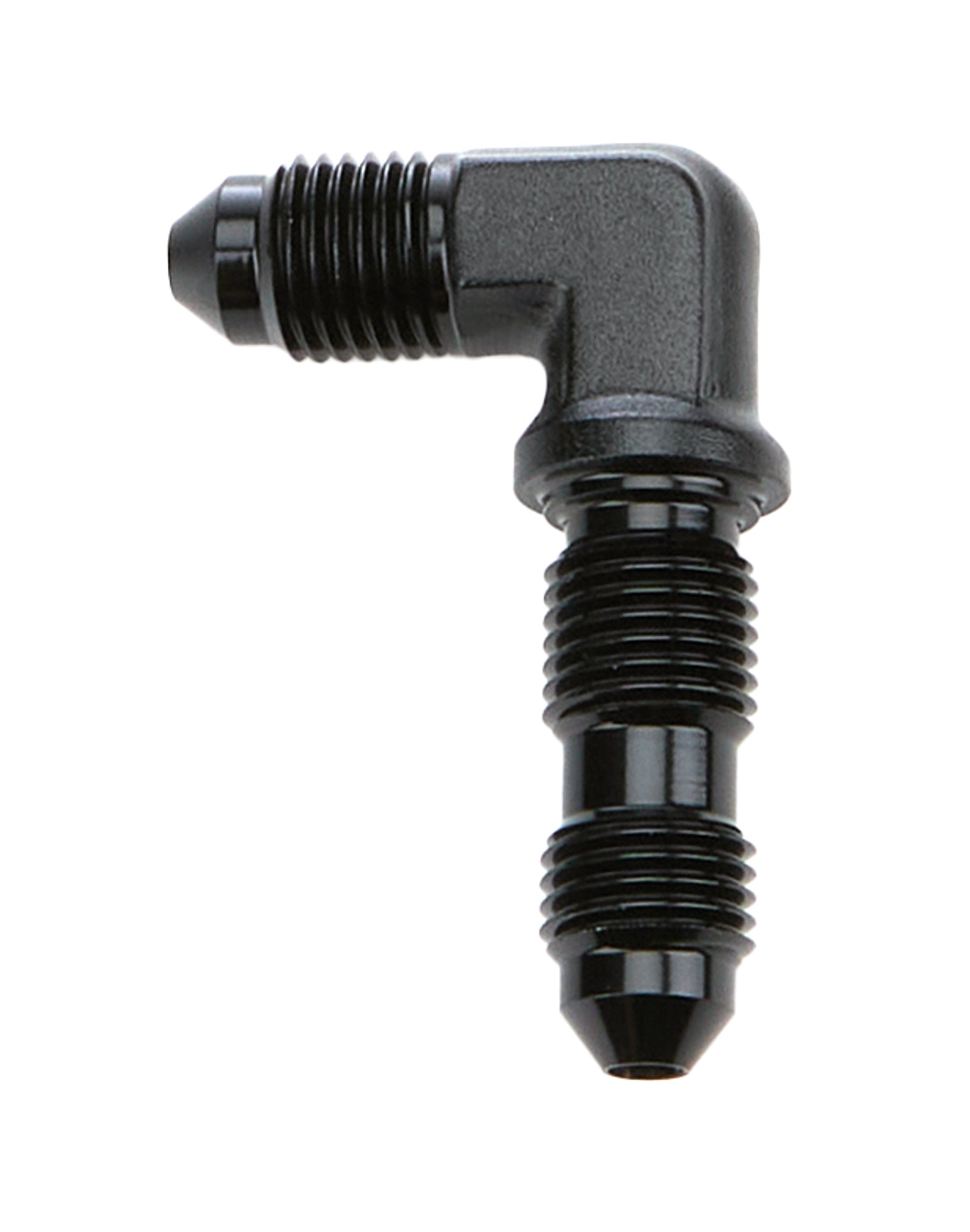 Allstar Performance ALL49620 Bulkhead AN 90 Degree Fitting -3 Male to Male Aluminum Black Anodized