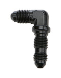 ALLSTAR Performance ALL49621 Bulkhead Fitting 90 Degree -4 AN Male to Male Aluminum Black Anodized