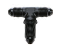 Allstar Performance ALL49631 Bulkhead AN -4 Tee with Side Port, Aluminum, Black Anodized