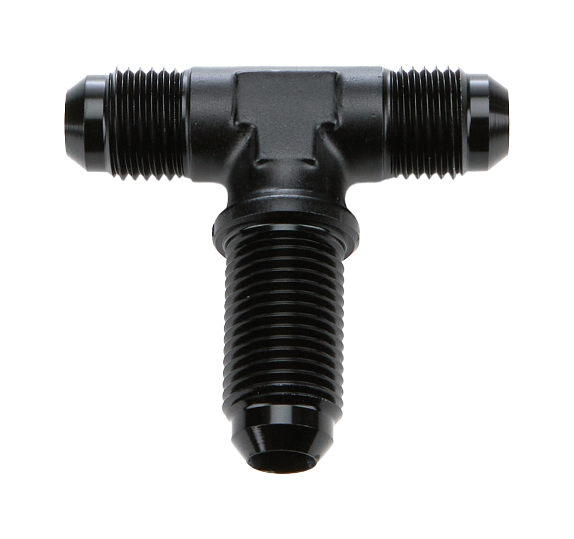 Allstar Performance ALL49632 Bulkhead AN-6 Tee with Side Port in Aluminum Black Anodized