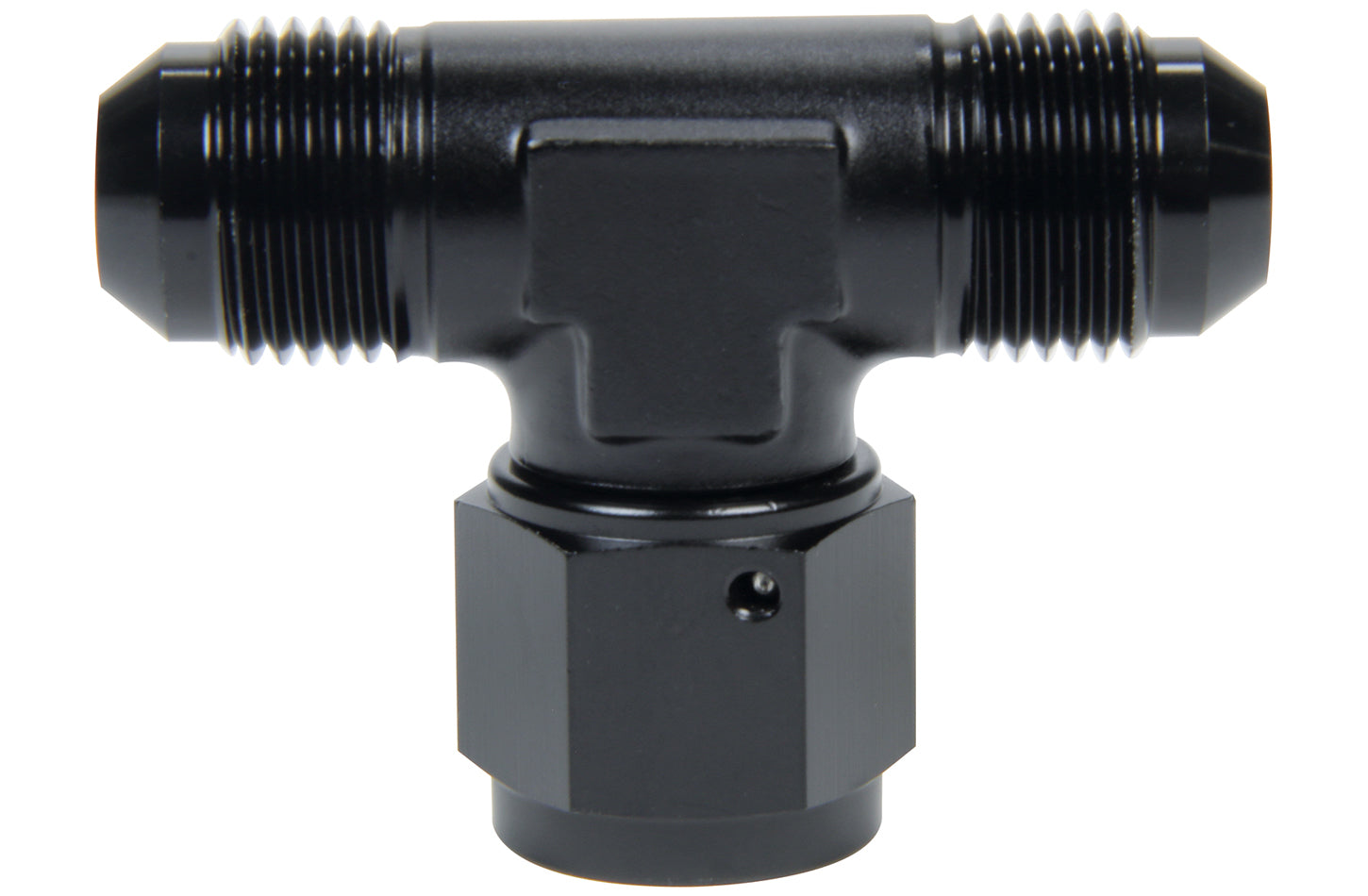 Allstar Performance ALL49652 AN Tee -6 Swivel On Side Aluminum Black Anodized