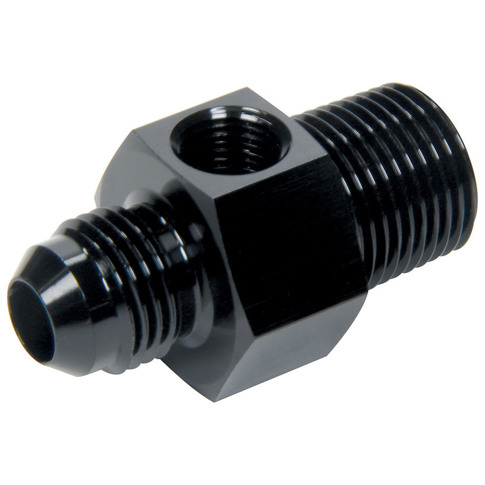 Allstar Performance ALL49763 Gauge Adapter 3/8 Inch NPT to -6 AN Male with 1/8 Inch NPT Gauge Port