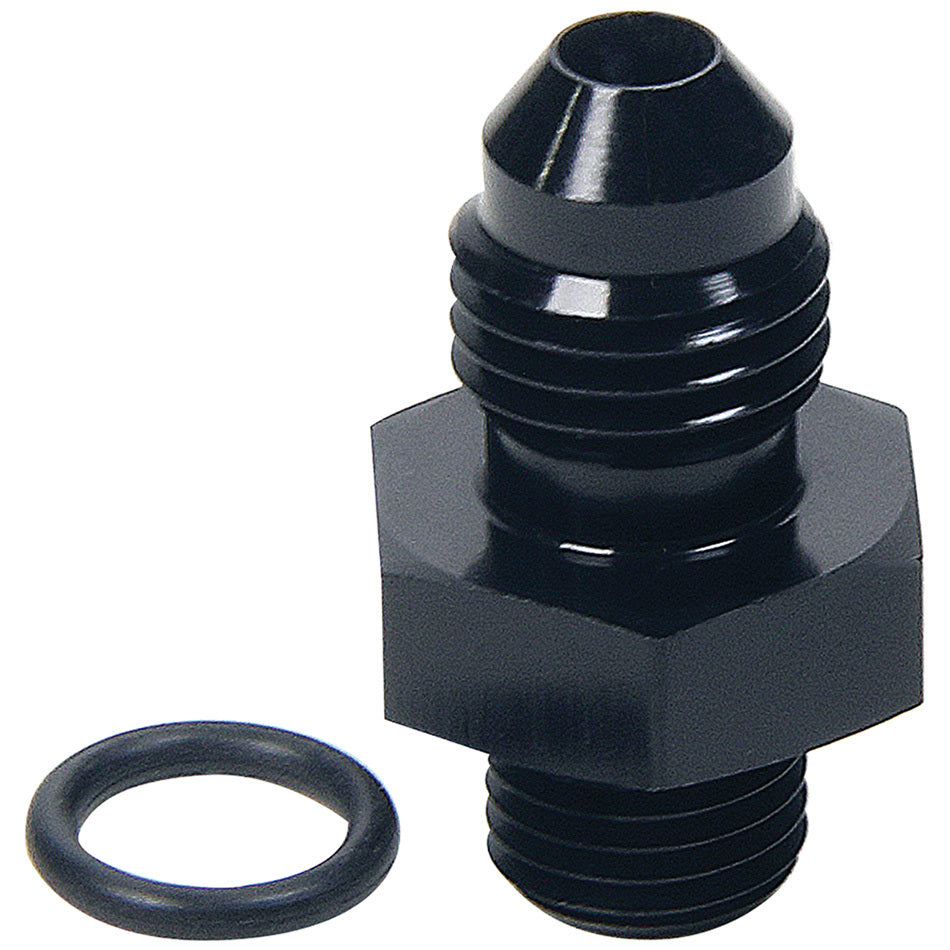 Allstar Performance ALL49830 AN Flare to ORB Adapter 3/8-24 to -4 Aluminum Black Anodized