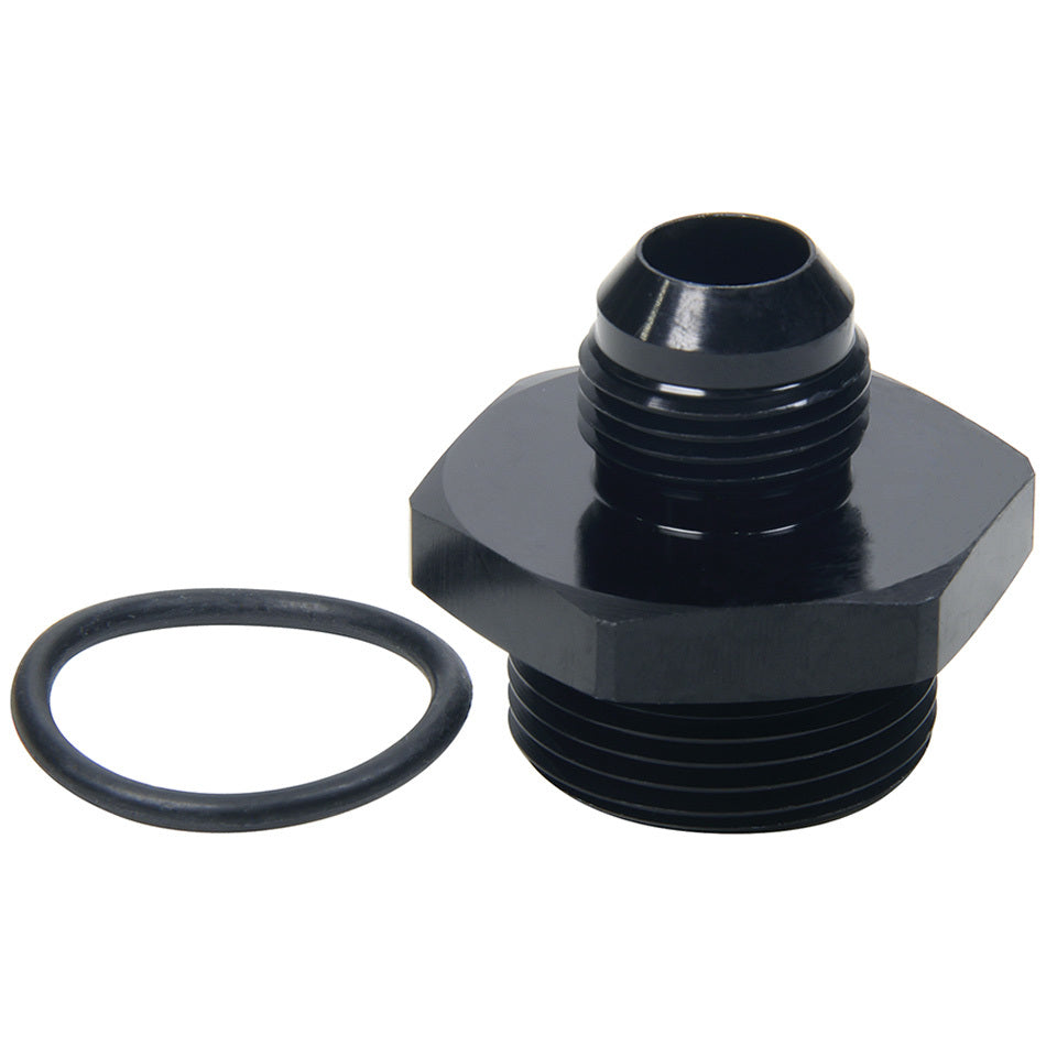 Allstar Performance ALL49850 AN Flare to ORB Adapter 1-5/16-12 to -10, 10 AN Male to 16 AN Male, Aluminum Black Anodized