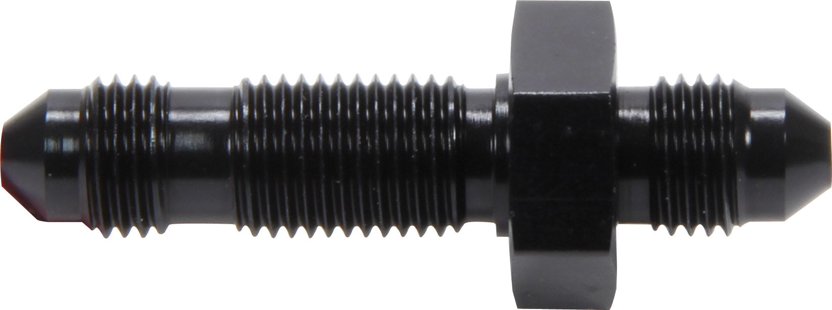 Allstar Performance ALL50092-10 Straight Bulkhead Fittings Set of 10, 3 AN Male to 3 AN Male Aluminum Black Anodized