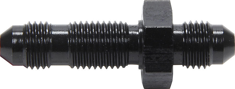 ALLSTAR Performance ALL50093 Straight Bulkhead Fitting - 4 AN Male to 4 AN Male, Aluminum, Black Anodized