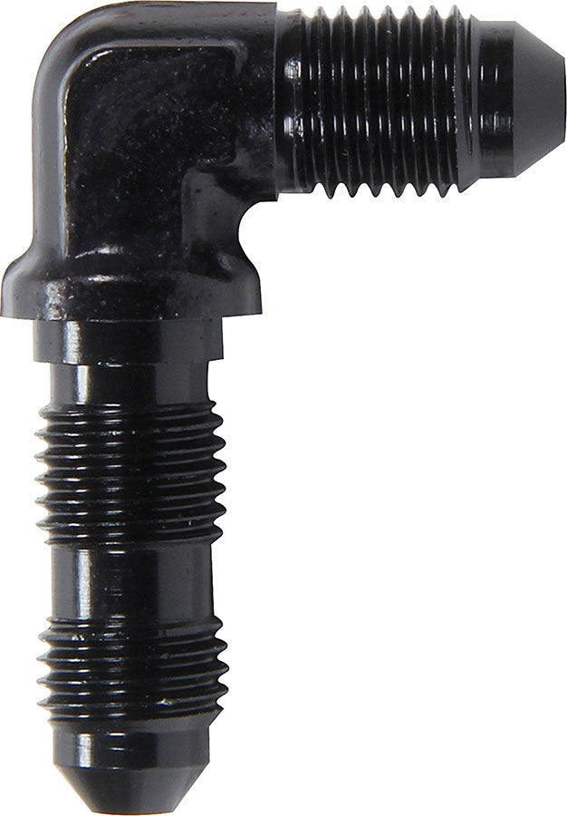 Allstar Performance ALL50095 90 Degree Bulkhead Fitting - 4 AN Male to 4 AN Male Aluminum Black Anodized
