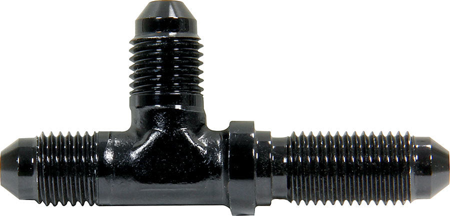 ALLSTAR Performance ALL50097 Bulkhead Tee -4 AN Male to Male to Male Aluminum Black Anodized
