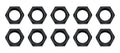Allstar Performance ALL50098-10 Bulkhead Fitting Nut, 3AN, Aluminum, Black Anodized, Set of 10