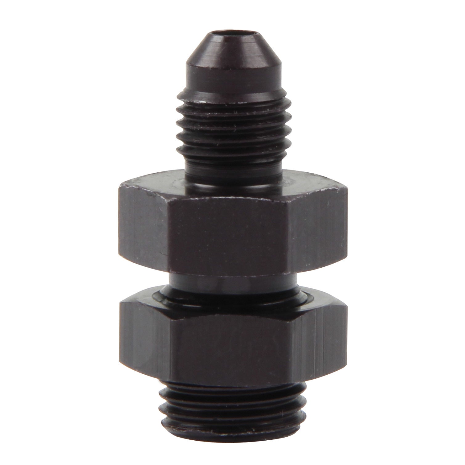 Allstar Performance ALL50105-10 Brake Line Adapter Set, 4 AN Male to 3/8-24 Inverted Flare Male, Aluminum, Black Anodized, Pack of 10