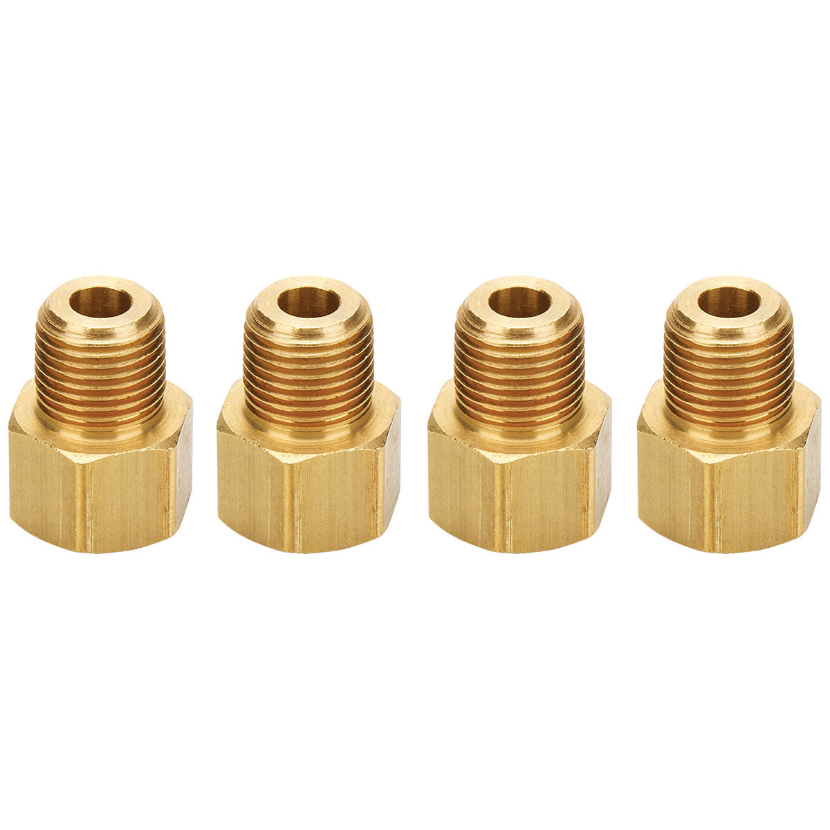 Allstar Performance ALL50121 Brass Straight Adapter Fittings 7/16-20 Inverted Flare Female to 1/8 Inch NPT Male Set of 4