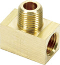Allstar Performance ALL50135-10 Inverted Flare Tee Fitting 3/8-24 Male to 1/8 NPT Male Brass Set of 10