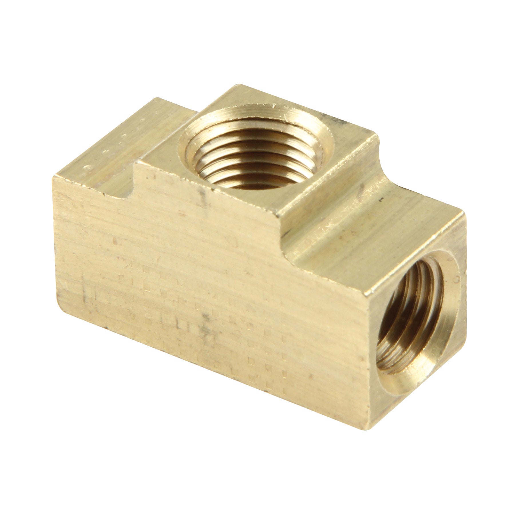 Allstar Performance ALL50137-10 Inverted Flare Tee Fitting 3/8-24 Inverted Flare Female to 1/8 Inch NPT Female Brass, 3/16 Inch Hardline, Pack of 10