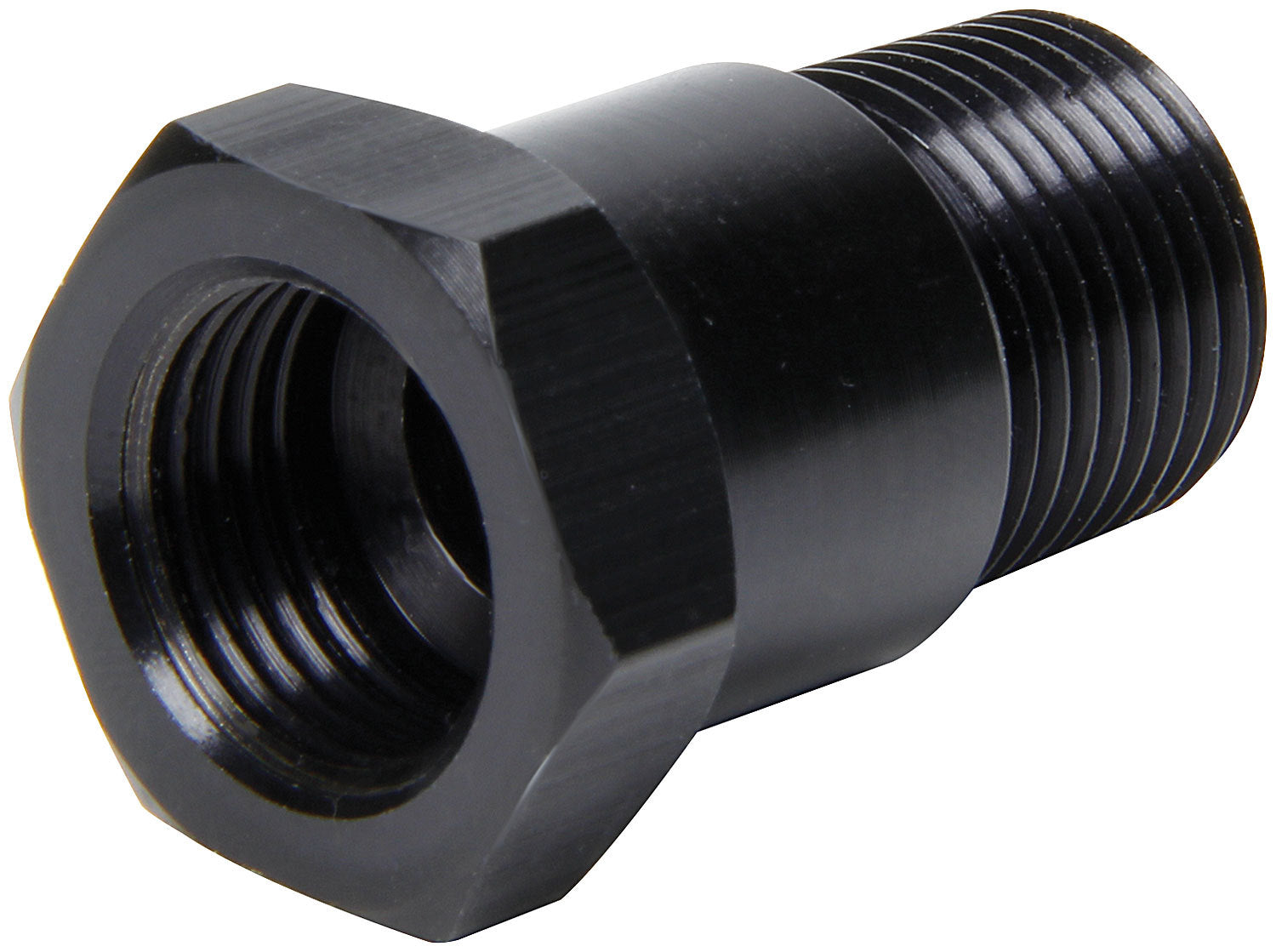 Allstar Performance ALL50203 Temp Gauge Adapter 3/8 Inch NPT Male to 5/8-18 Inch Female Aluminum Black Anodized