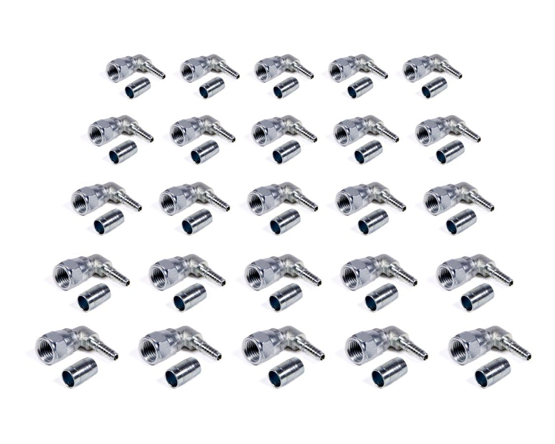Allstar Performance ALL50542-25 Steel 4 AN 90 Degree Hose End Fittings with Zinc Oxide Finish, Pack of 25