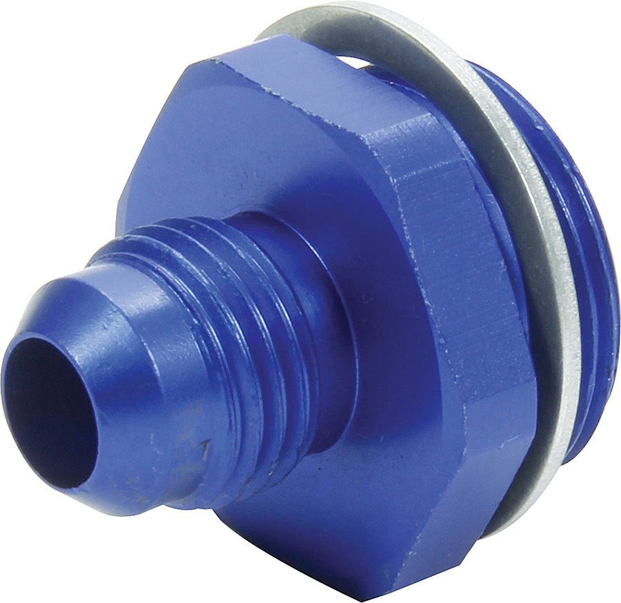 Allstar Performance ALL50894 Carburetor Inlet Fitting with Washer, 7/8-20 to 6 AN Male, Blue Aluminum