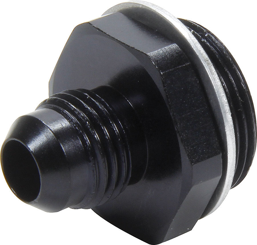 Allstar Performance ALL50896 Carburetor Inlet Fitting with Washer, 7/8-20 to 6 AN Male, Aluminum, Black Anodized