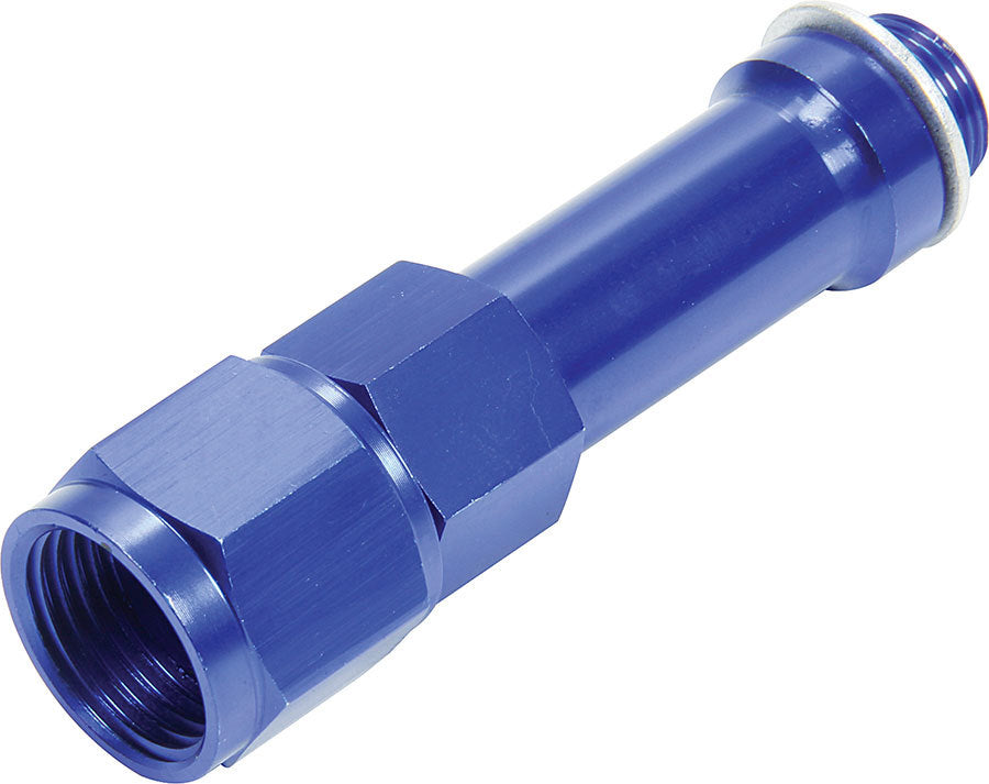 Allstar Performance ALL50901 Carburetor Inlet Fitting with Washer, 8 AN Female to 9/16-24 Male, Aluminum Blue Anodized