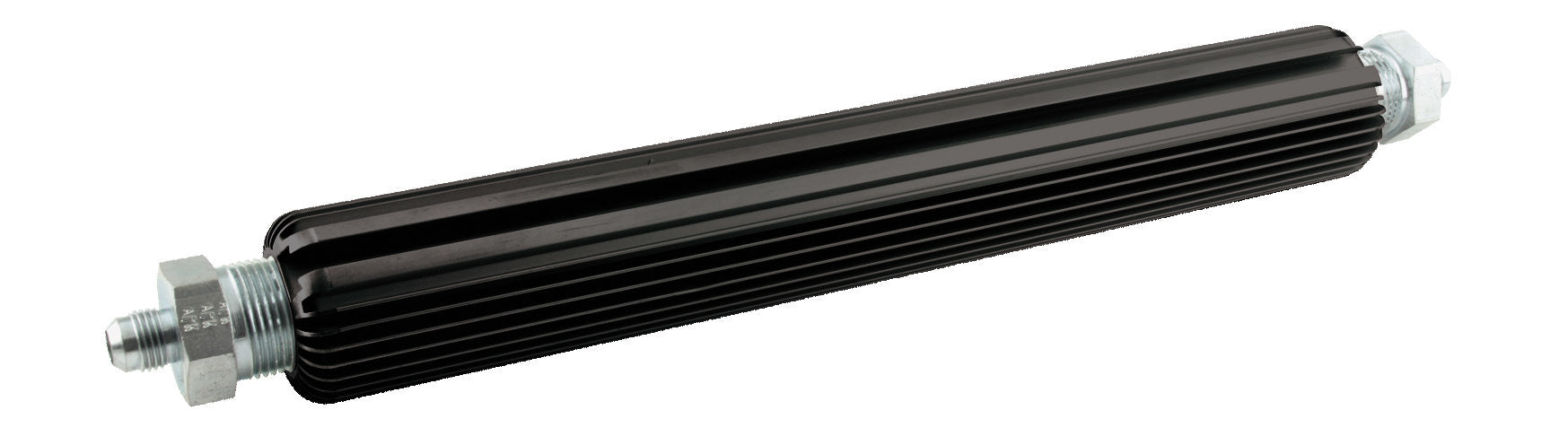 Allstar Performance ALL52102 Power Steering Cooler Aluminum Black Anodized 12 x 1.75 Inch Heat Sink with 3/4 Inch NPT Female Inlet and Outlet and 6 AN Male Adapter