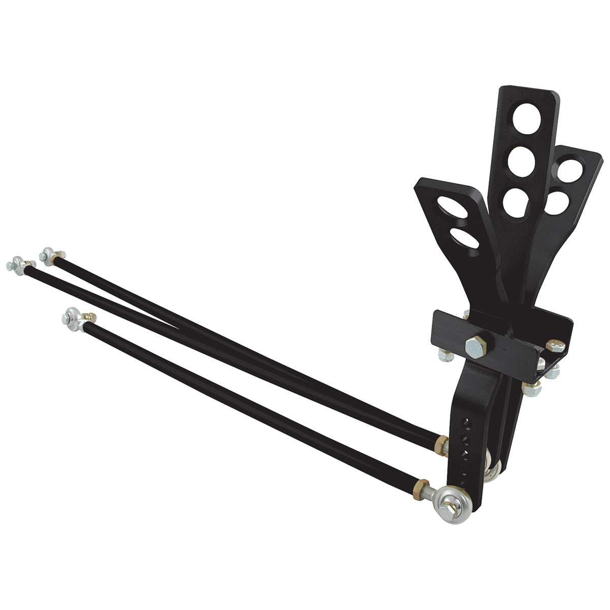 Allstar Performance ALL54112 3 Lever Floor Mount Shifter Assembly in Black Anodized Aluminum