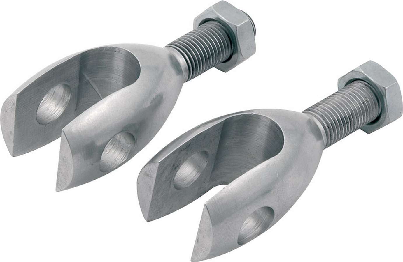 Allstar Performance ALL54128-10 Shifter Clevis for Bert Transmission, 3/8 Inch Bore, 3/8-24 Right Hand Male Thread, 1/2 Inch Slot, Aluminum, Natural Finish, Set of 10