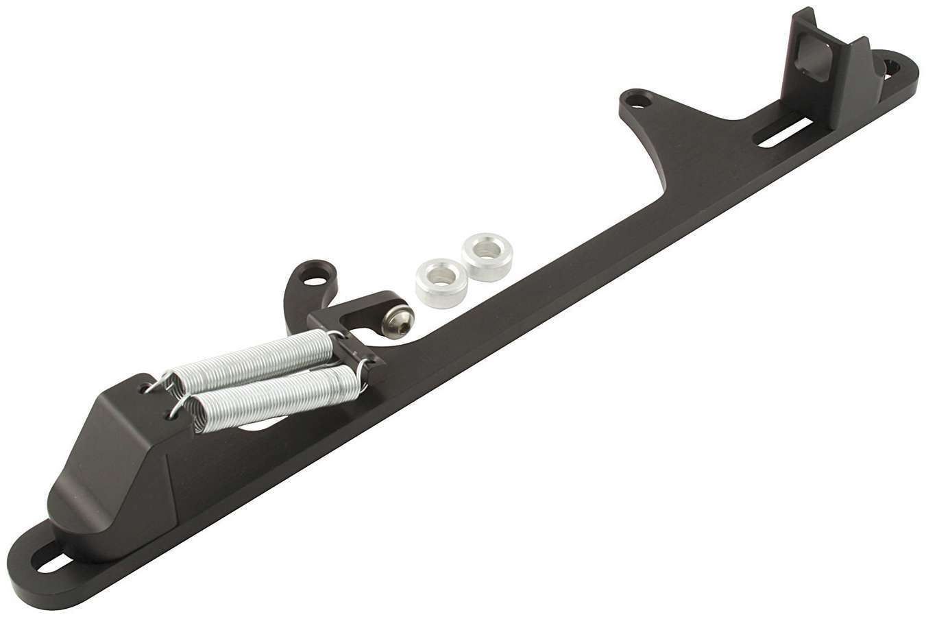 ALLSTAR Performance GM Throttle Cable Bracket Kit with Return Spring and Dominator Flange, Black Anodized Aluminum