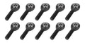 Allstar Performance ALL58083-10 Pro Series Spherical Rod End, 1/2 Inch Bore, 1/2-20 Left Hand Male Thread, PTFE Lined, Steel Ball, Chromoly, Black Oxide, Set of 10