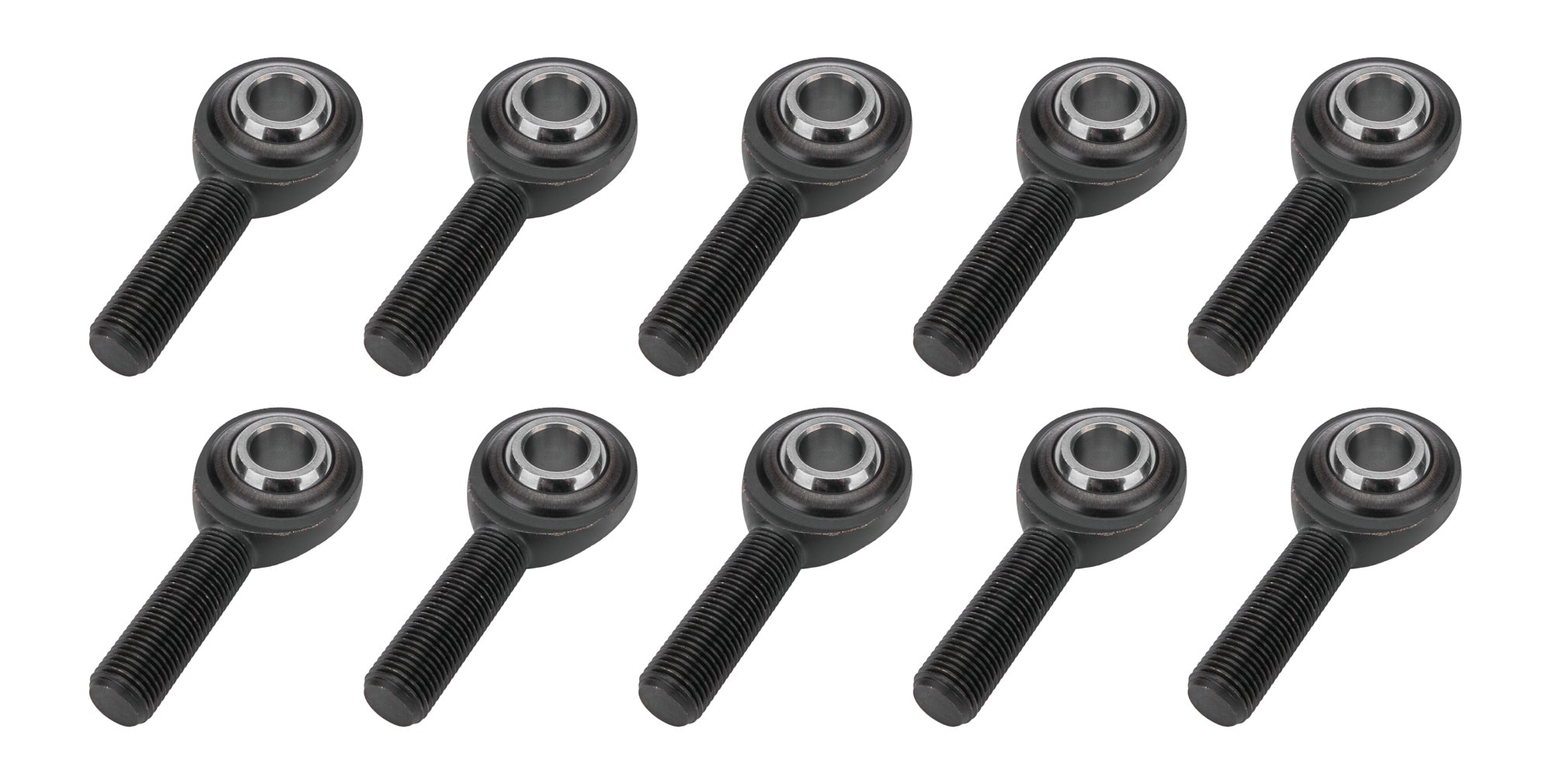 Allstar Performance ALL58083-10 Pro Series Spherical Rod End, 1/2 Inch Bore, 1/2-20 Left Hand Male Thread, PTFE Lined, Steel Ball, Chromoly, Black Oxide, Set of 10