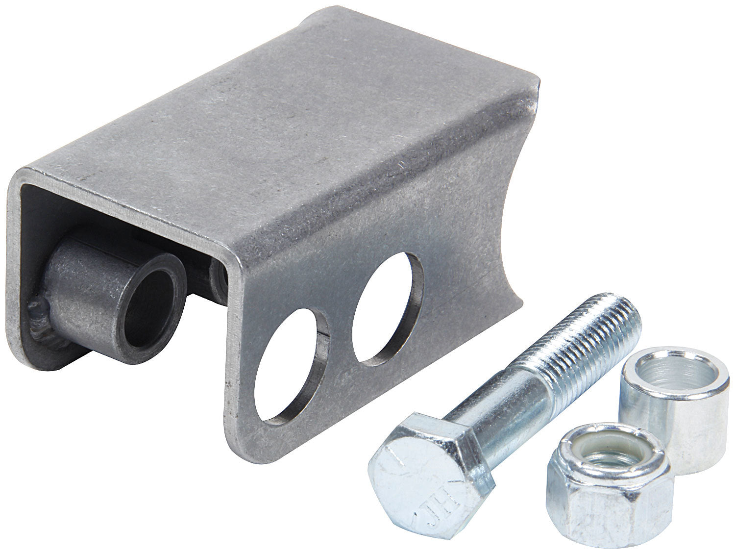 Allstar Performance ALL60112 Shock Mount with Long Notched Weld-On Design, Adjustable, Straight Steel Construction, Natural Finish