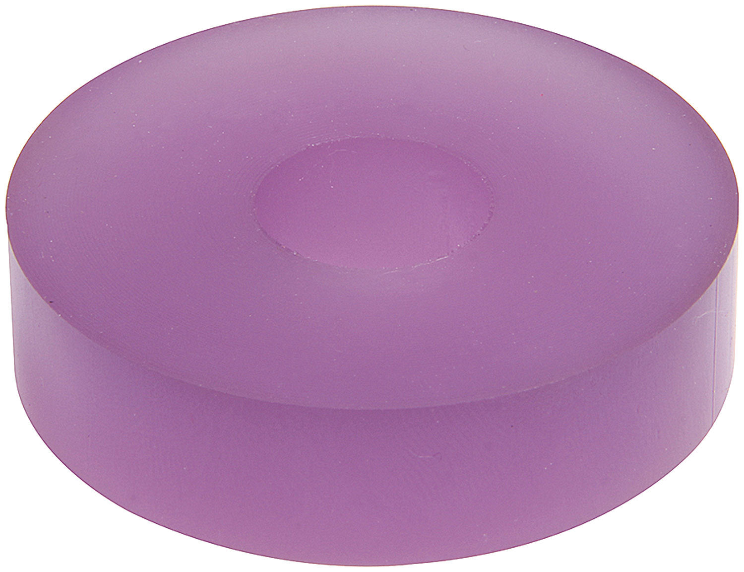 Allstar Performance ALL64376 Bump Stop Puck, 2 Inch Outer Diameter, 0.5 Inch Inner Diameter, 0.5 Inch Height, Polyurethane, Purple, 60 Durometer, Fits 14mm Shock Mounts