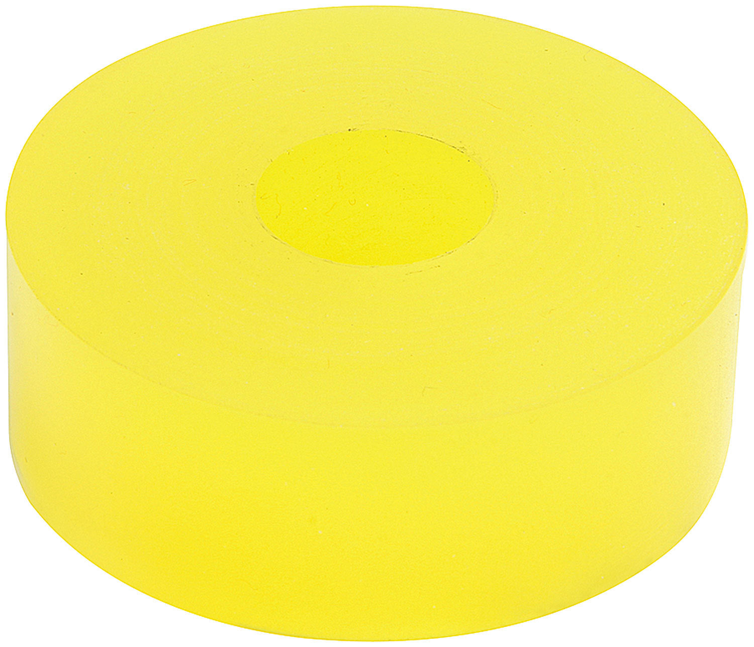 Allstar Performance ALL64385 Bump Stop Puck, 2 Inch OD, 0.75 Inch Tall, 0.5 Inch Inner Diameter, 75 Durometer Polyurethane, Yellow, Fits 14mm Shock Mounts