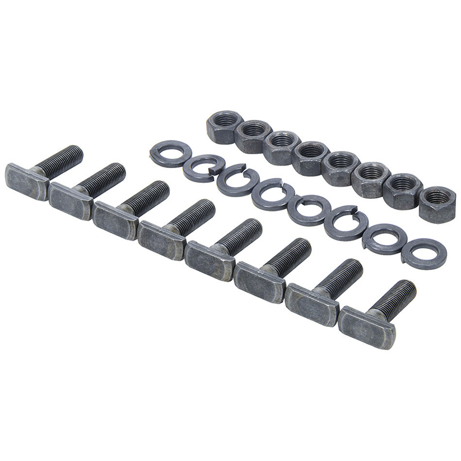 Allstar Performance ALL72042 Ford 9 Inch T-Bolt Kit with 3/8-24 Inch Thread, 1.25 Inches Long, Steel, Black Oxide Finish, Set of 8