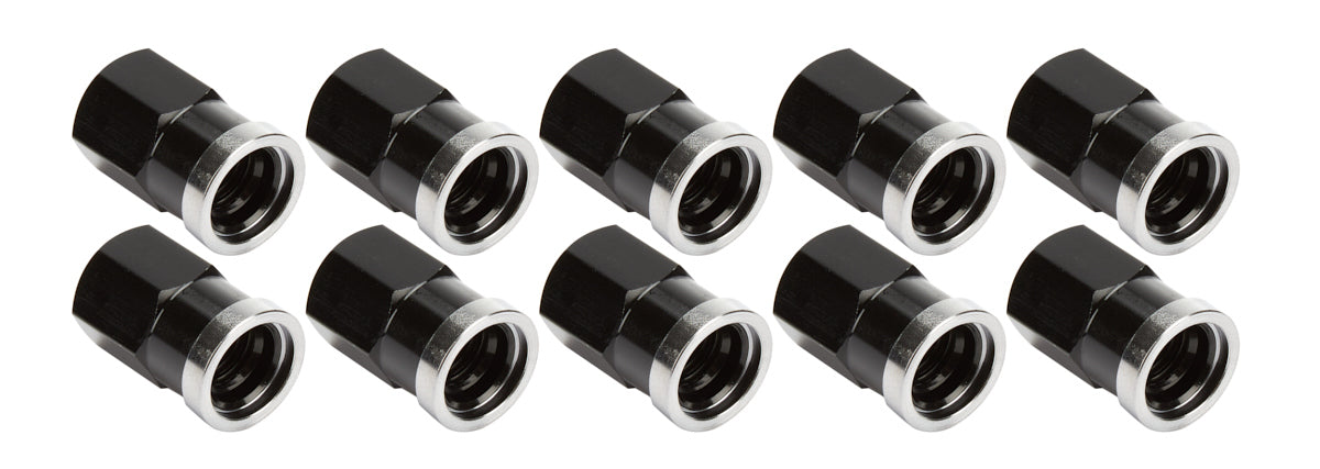 Allstar Performance ALL72058 Short Black Aluminum Quick Change Gear Cover Nuts Set of 10