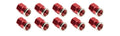 Allstar Performance ALL72059 Short Red Aluminum Quick Change Gear Cover Nuts, 3/8-16 Thread, Set of 10