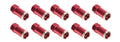 Allstar Performance ALL72061 Red Anodized Aluminum Quick Change Gear Cover Nuts, 3/8-16 Thread, Long, Set of 10