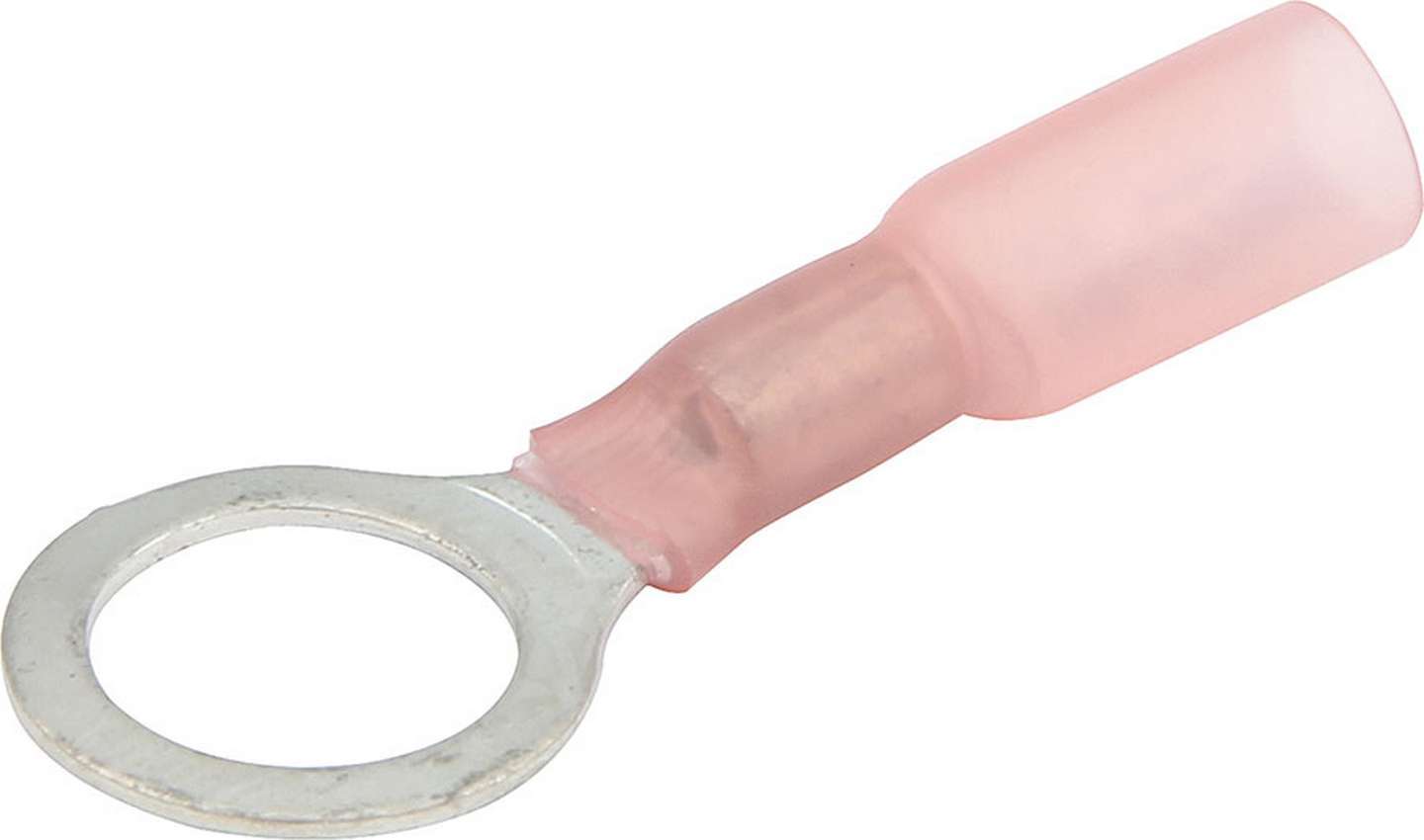 ALLSTAR Performance ALL76066 Ring Terminal with Heat Shrink, 3/8 Inch Hole, 22-18 Gauge Wire, Tin Plated Copper, Red, Pack of 10
