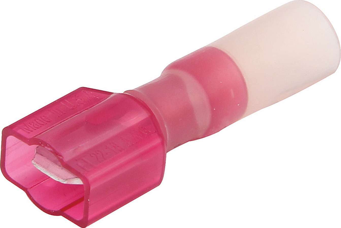 Allstar Performance ALL76067 Male Heat Shrink Spade Terminal for 22-18 Gauge Wires, Tin Plated Copper, Red, Pack of 10