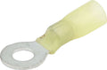 Allstar Performance ALL76084 Heat Shrink Ring Terminal 1/4 Inch Hole for 12-10 Gauge Wire, Tin Plated Copper, Yellow, Pack of 10