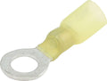Allstar Performance ALL76085 Ring Terminal with Heat Shrink for 12-10 Gauge Wire, 5/16 Inch Hole, Tin Plated Copper, Yellow, Pack of 10