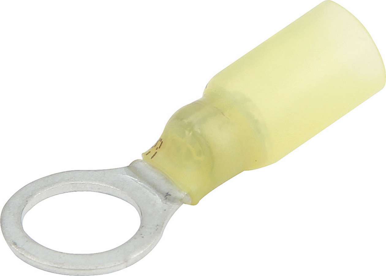 Allstar Performance ALL76086 Heat Shrink Ring Terminal for 12-10 Gauge Wire, 3/8 Inch Hole, Tin Plated Copper, Yellow, Pack of 10
