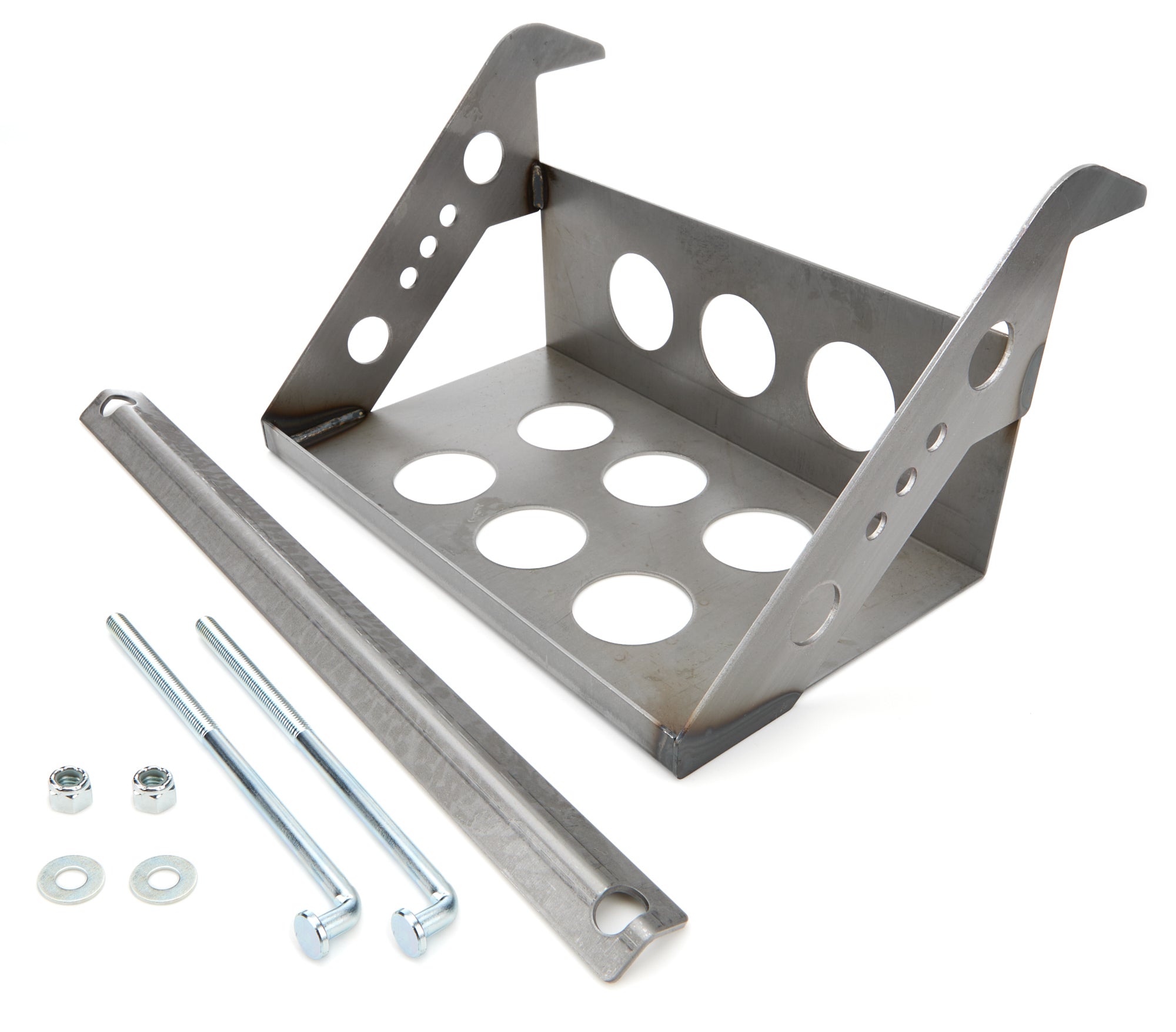 Allstar Performance ALL76100 Battery Tray 12 Inch Length x 7.25 Inch Width Steel Frame with Hooks