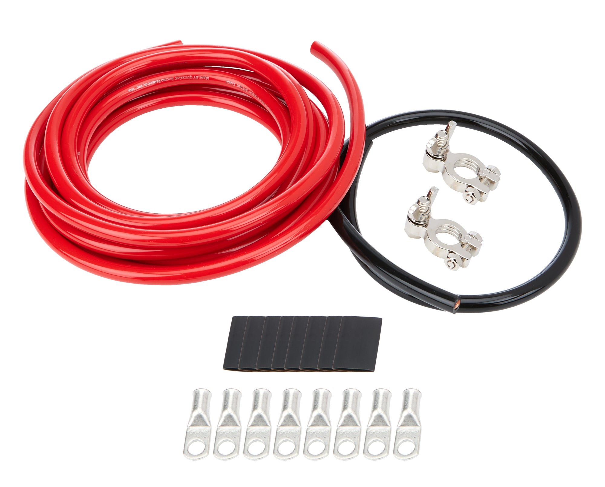 Allstar Performance ALL76114 Battery Cable Kit 4 Gauge with Top Mount Terminals and Heat Shrink, 15 Feet Red and 2 Feet Black Copper Cables