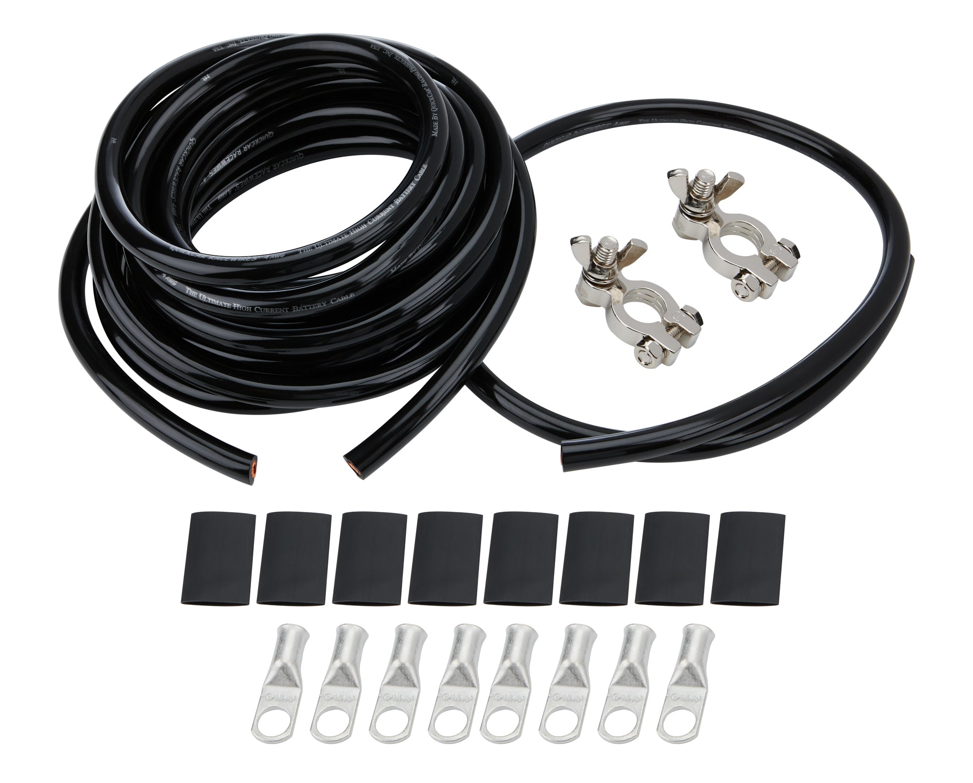 Allstar Performance ALL76115 Battery Cable Kit 4 Gauge with Top Mount Terminals and Heat Shrink, 17 Feet Black Copper