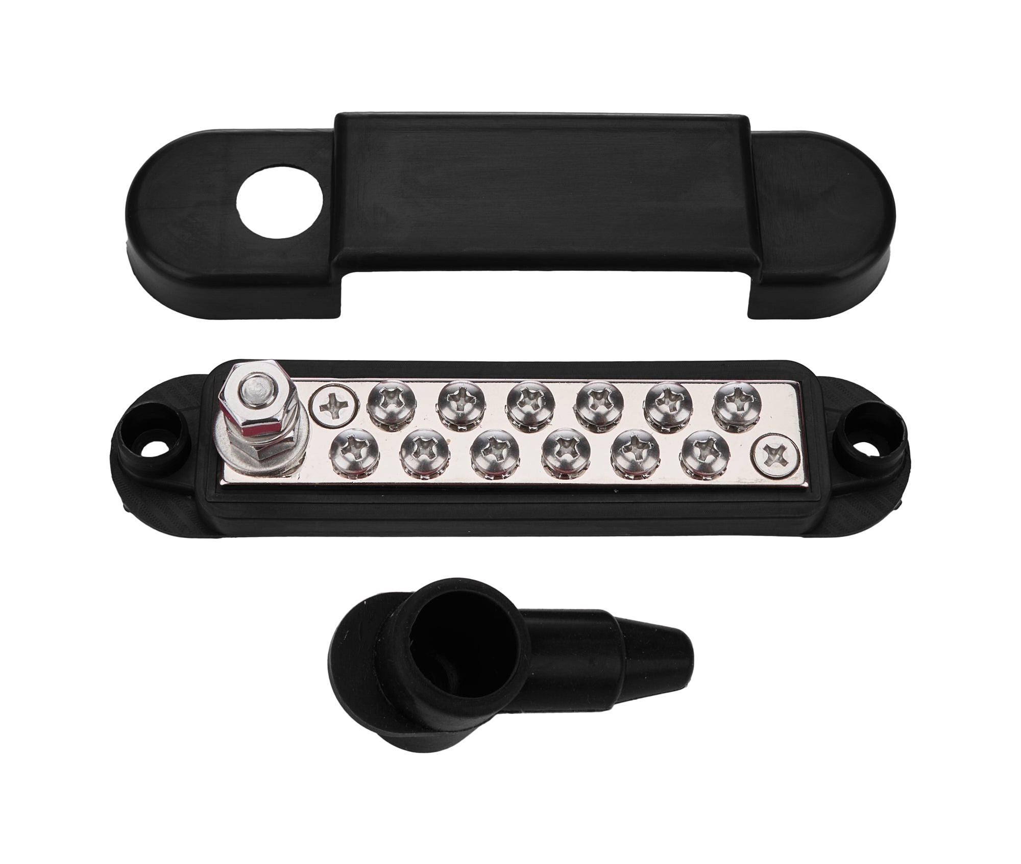 ALLSTAR Performance ALL76172 Buss Bar Black 12-Wire Terminal Block with Cover