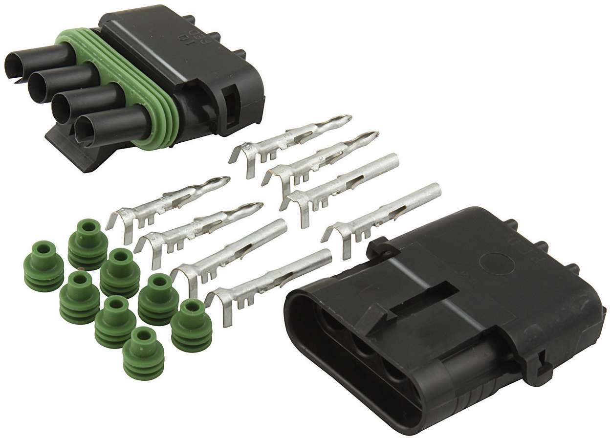 Allstar Performance ALL76268 4-Wire Weather Pack Connector Kit with Sealed Plastic Housing