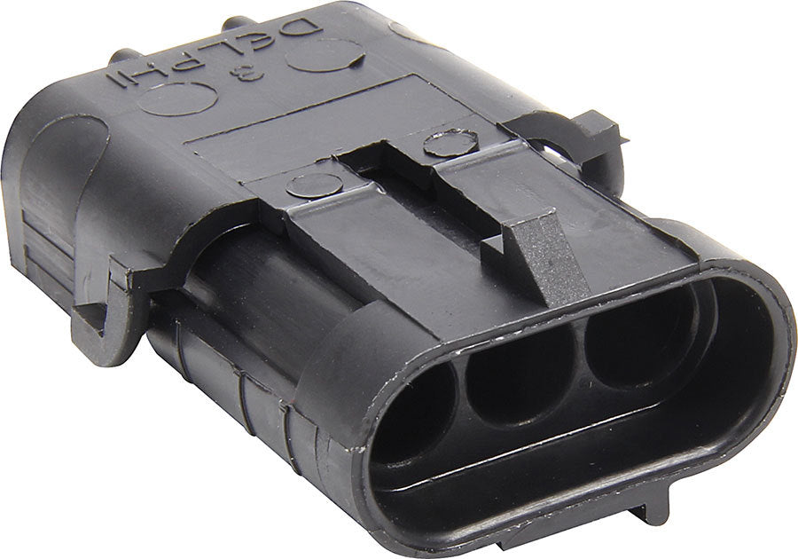 Allstar Performance ALL76293 Weather Pack Housing, 3 Pin Male, 12V, 20 Amps, Black Plastic
