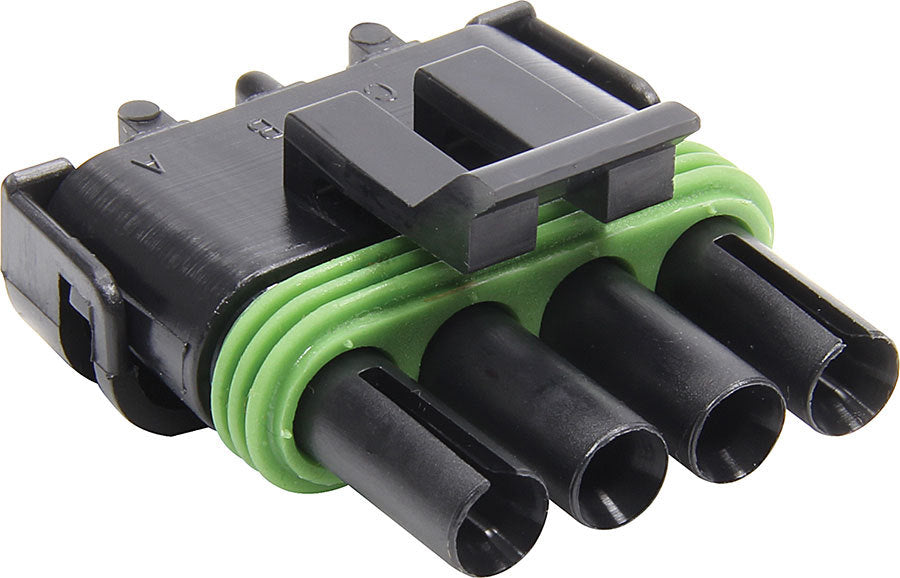 Allstar Performance ALL76294 Weather Pack Housing Female 4-Pin 12V Black Plastic